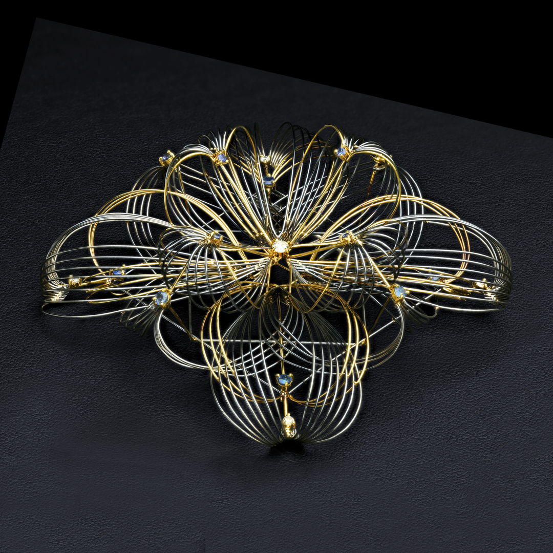 kaleidoscope -like metal sculpture