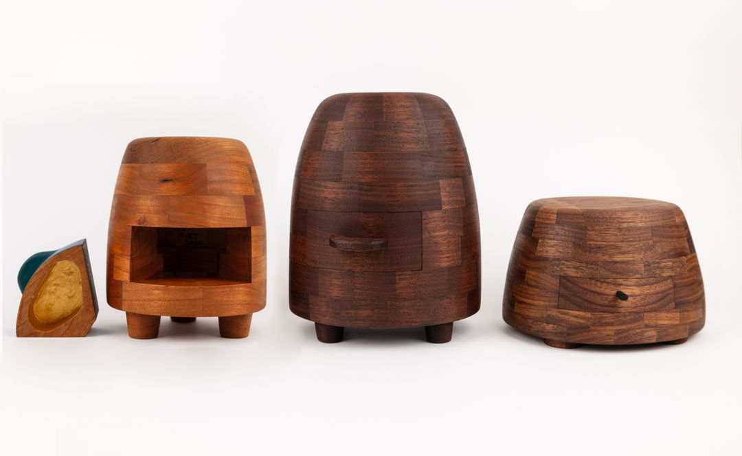 Cherry  milk paint  gold leaf