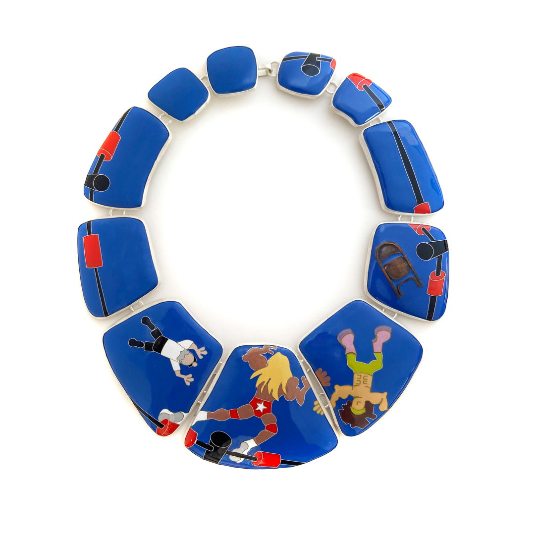 Cloisonné enamel  sterling silver