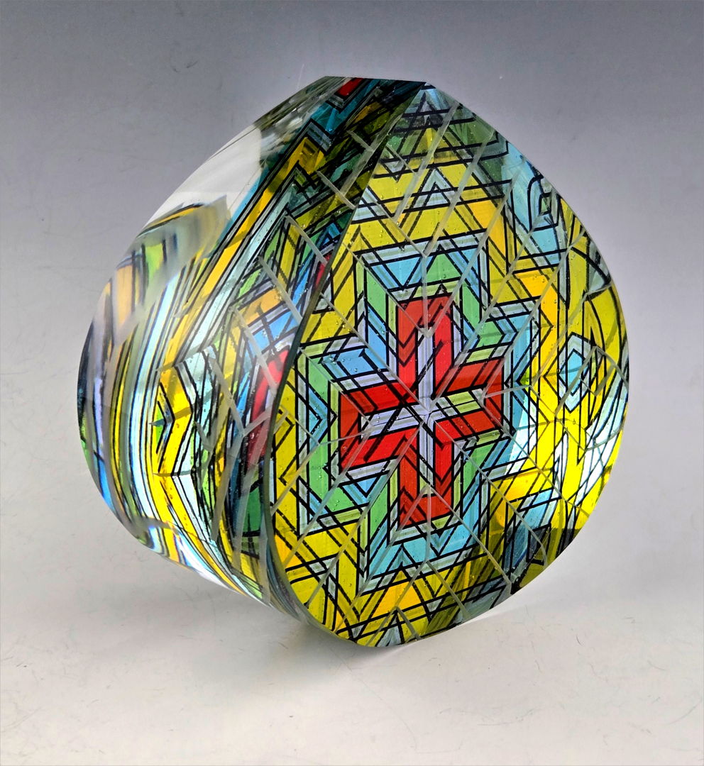 Kiln-formed and cold-worked glass