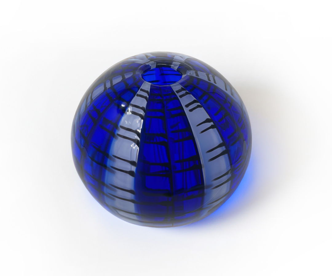 Blue Jay Bud vase selection from a new line of home decor inspired by local birds. These vases and bottles are made by combining multiple glass color techniques  building up layers  to create dynamic patterns and hues.