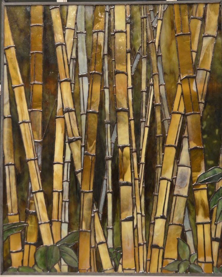 Stained Glass. This window actually looks better lit from the front than behind!