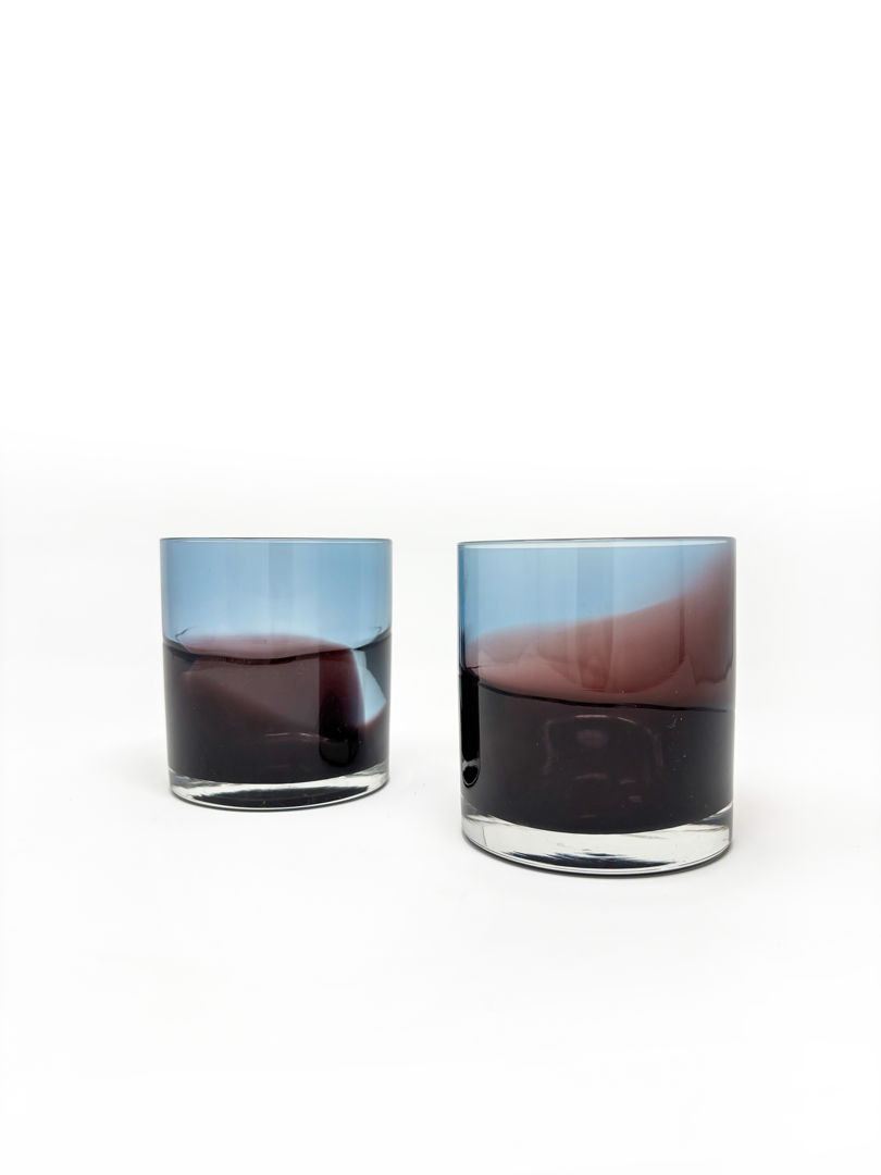 Low Tide Rocks glass in a murky two tone color way. The color and optics of the Low Tide family draws inspiration from the water. Our Low Tide two tone line focuses on the water color story found in tide pools and creeks. 10 oz