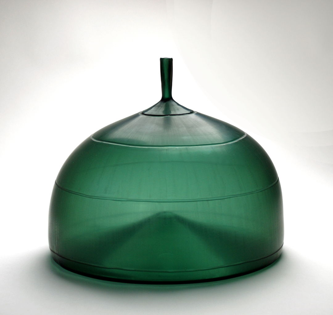 blown glass. wheel cut surface