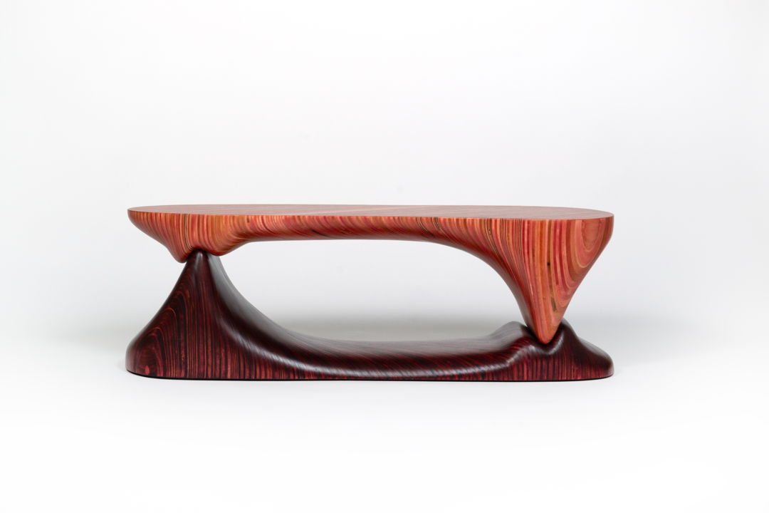 Nerikomi wood  hand dyed terracotta and merlot