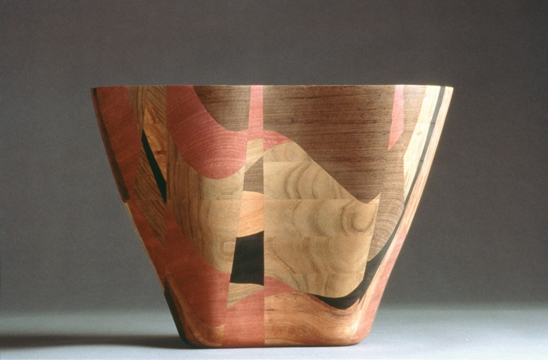 Wenge  purple heart  koa  ebony shedua ("Amorphic Tent" Series.) Bandsawing  laminated  carving and disc sanding techs.