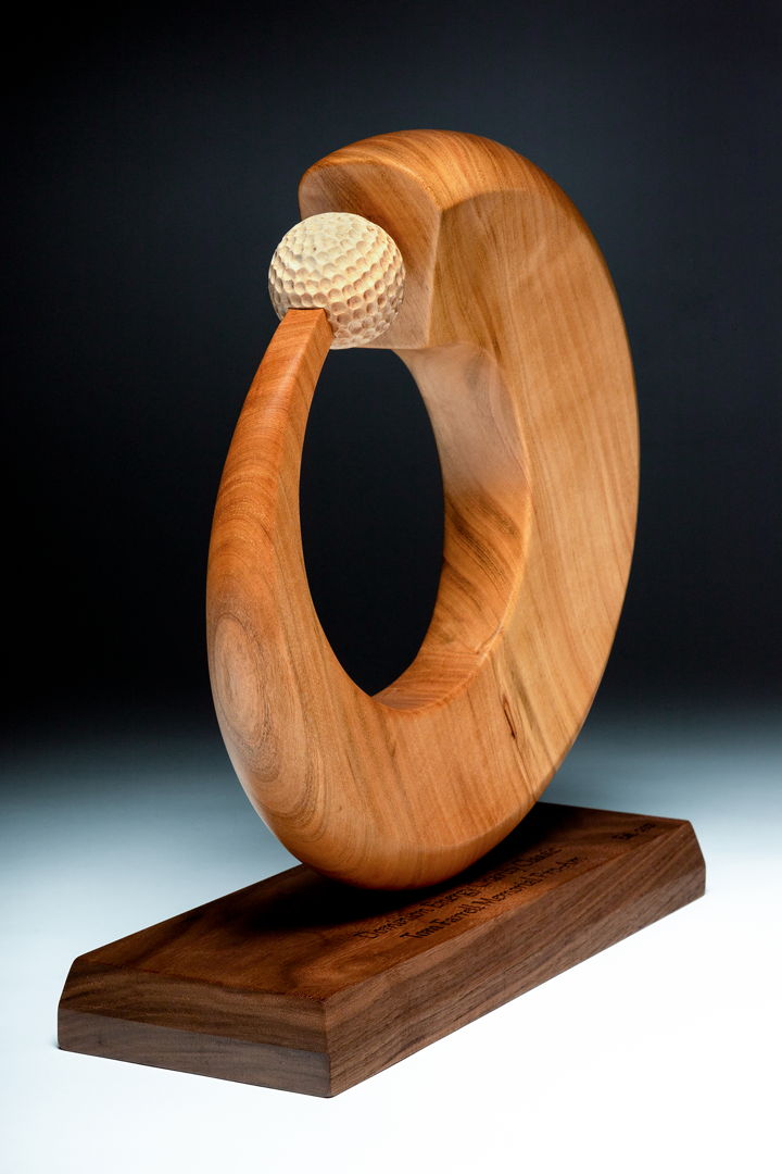 This is the trophy produced for the Dominion Charity Classic pga golf tournament that was rededicated as the Tom Farrel Memorial Pro/Am tournament.