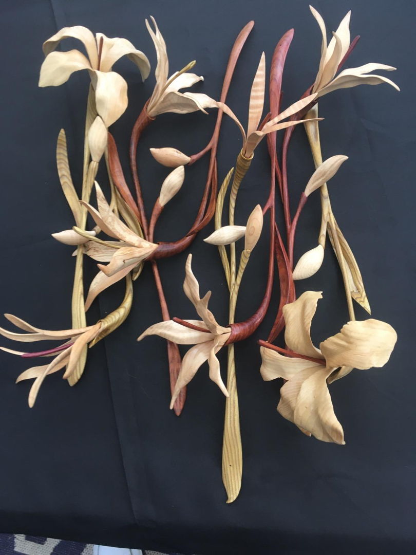 Hand Carved Hand Sanded sculpture in wood Carved in domestic and imported hardwoods