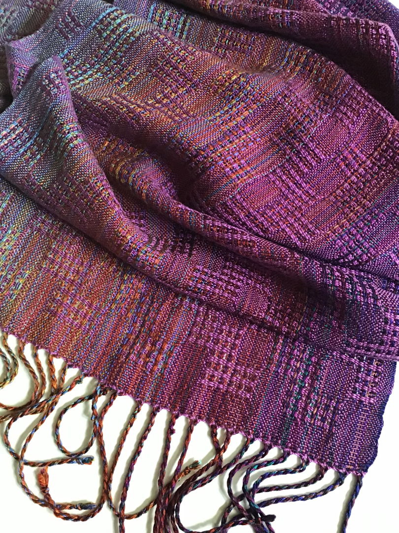 Handwoven wrap. Sustained and joyful twilight: just keep watching! AtwaterBronson Lace  handwoven  Tencel (eucalyptus-based eco-friendly yarn)