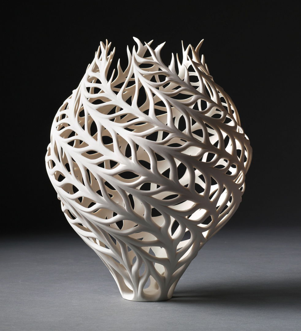 Porcelain which has been altered  carved and incised.