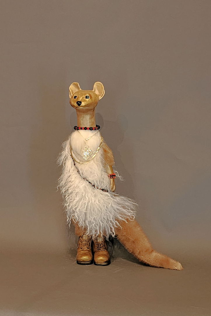 Stoneware  recycled mink  Tibetan sheep