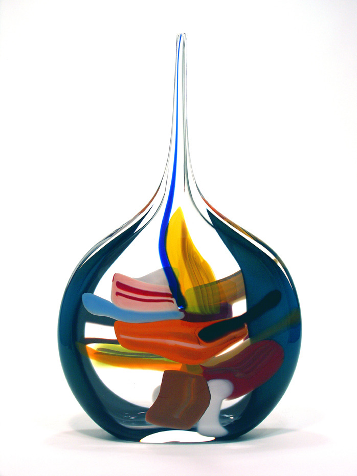 glass vase with tall neck