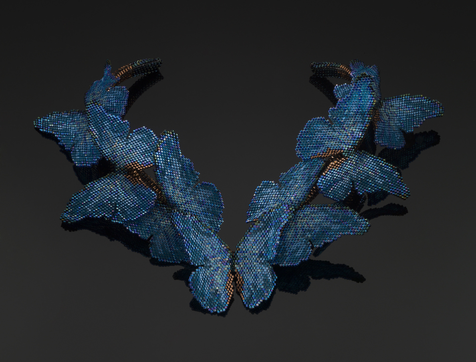 necklace with blue butterflies