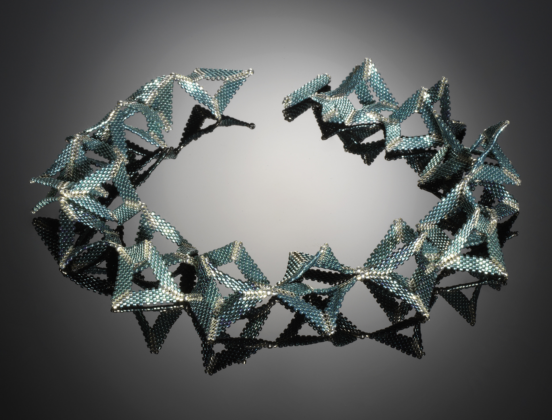 necklace with beaded triangles