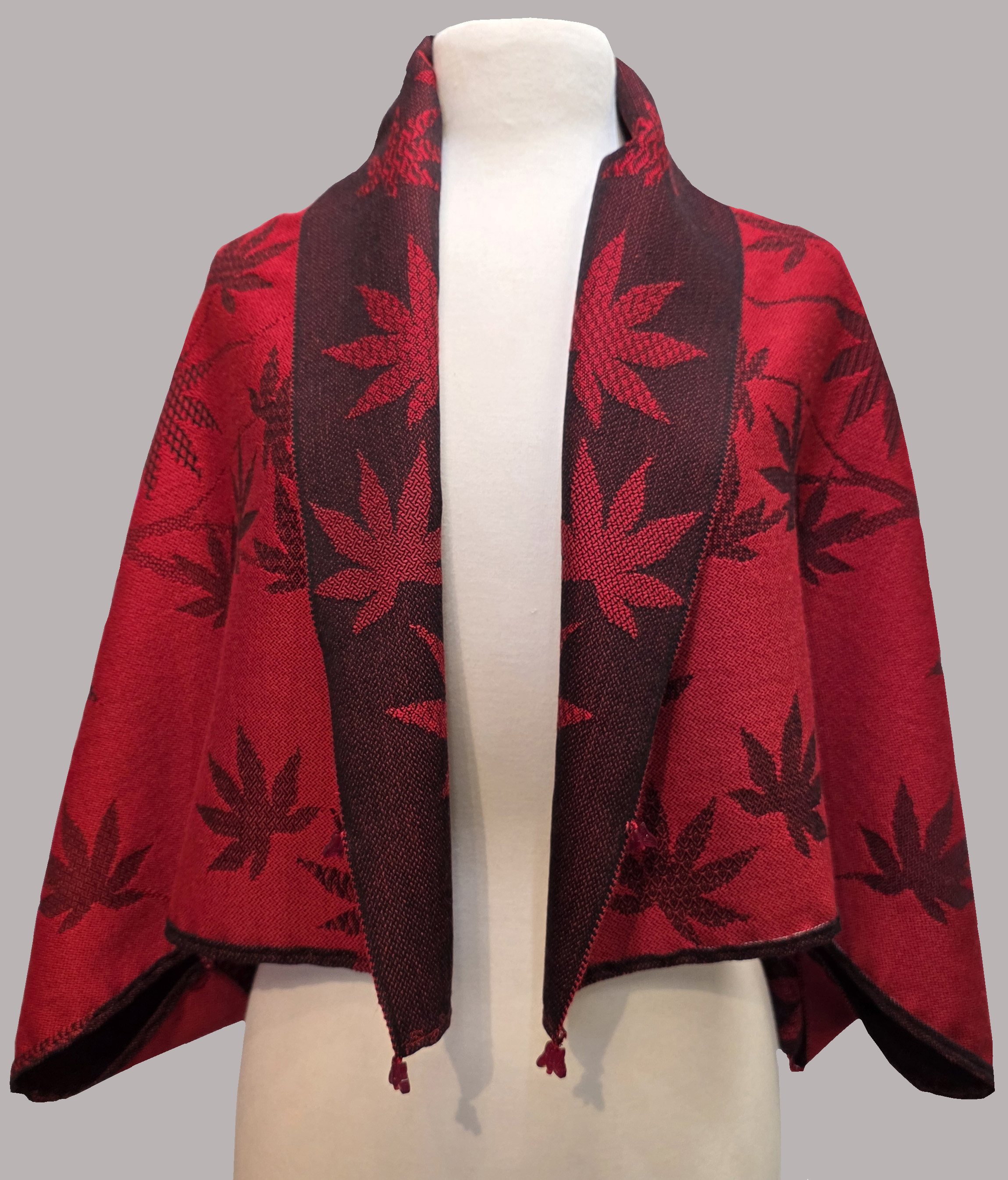 double sided wrap with leaves