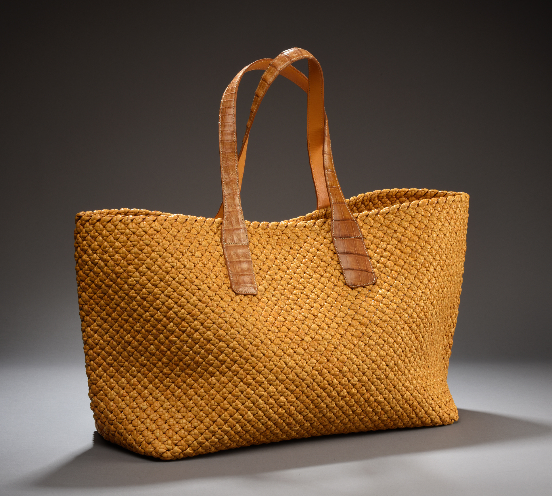 woven leather tote