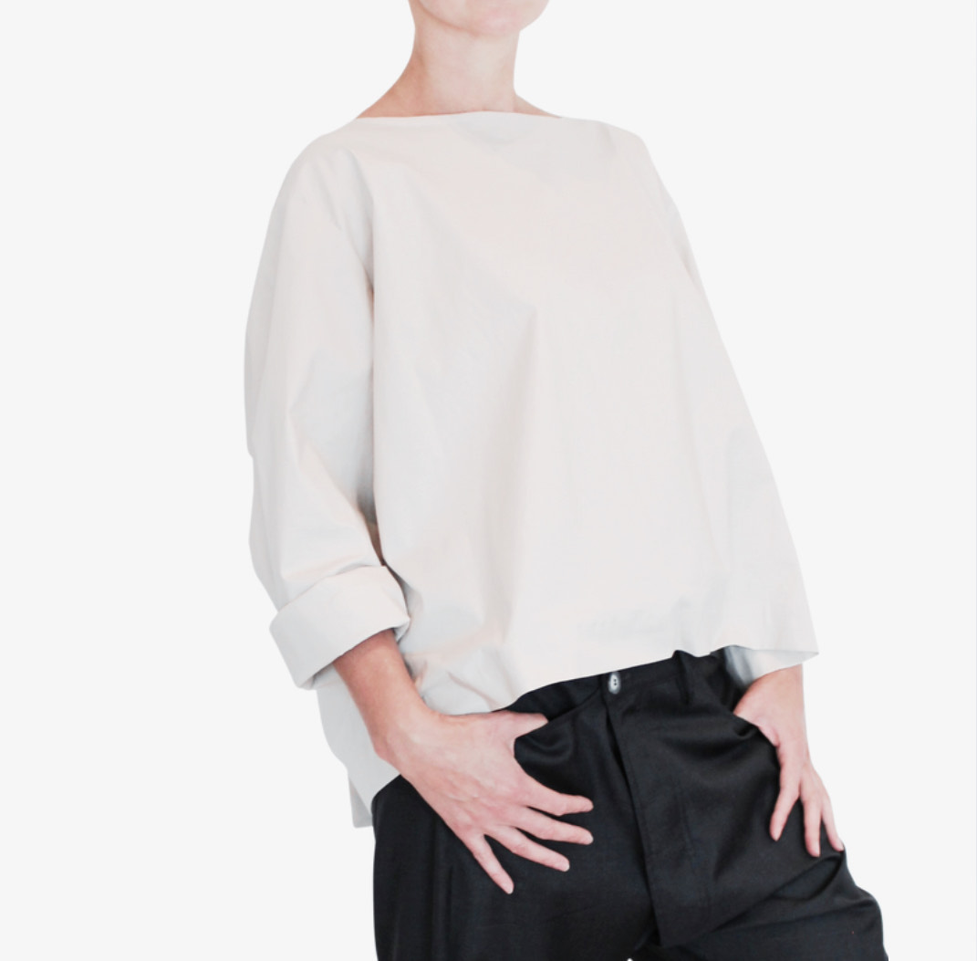 boxy long-sleeved top