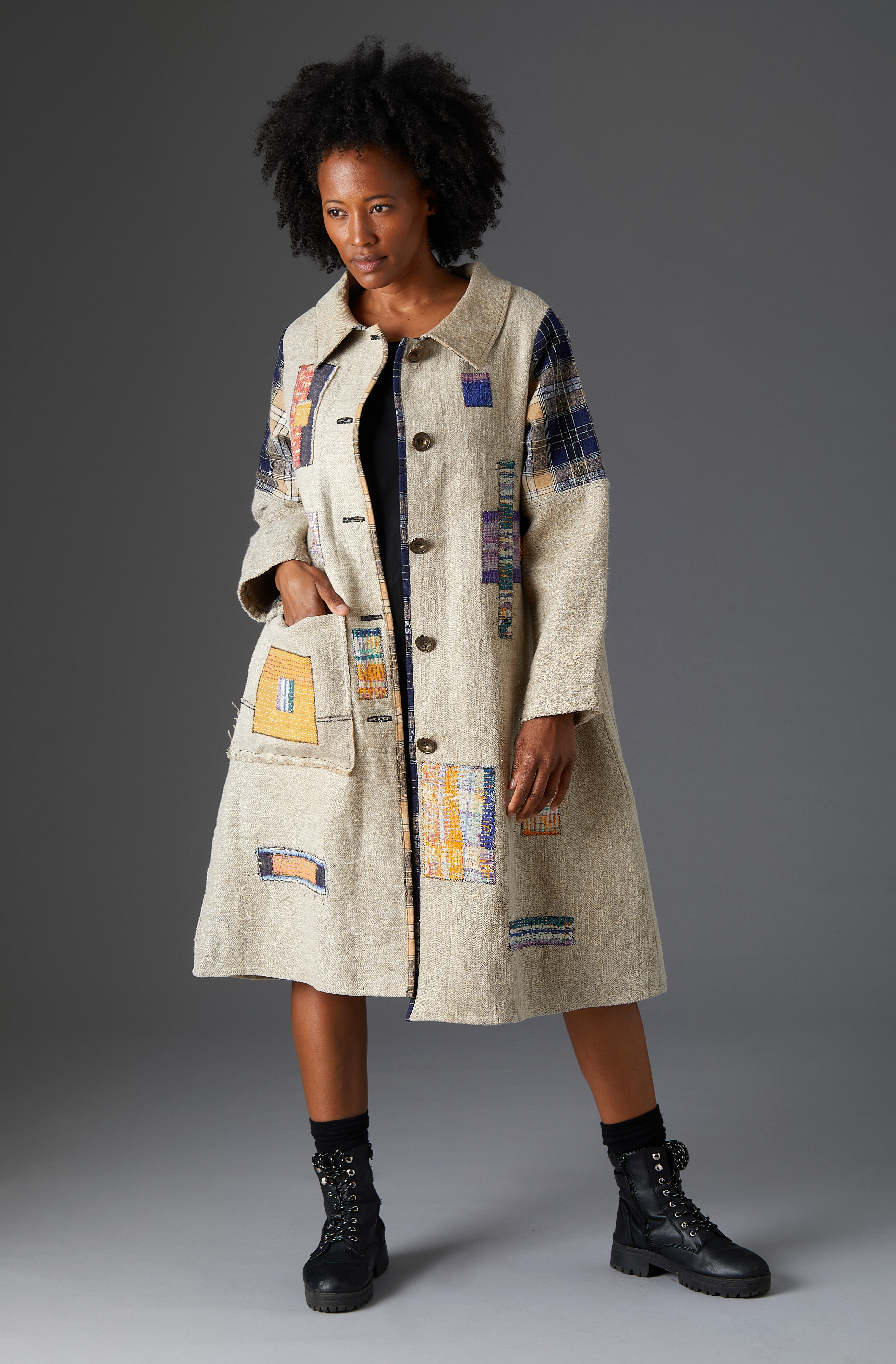 patchwork trenchcoat