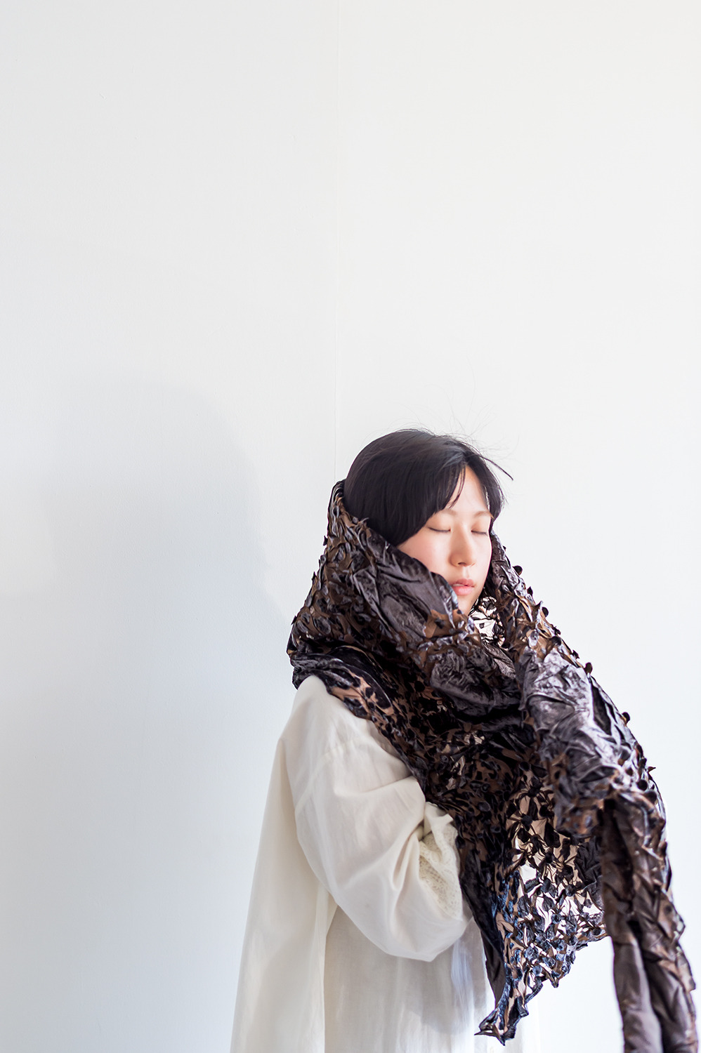 woman wearing scarf