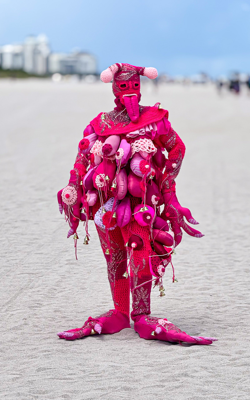 pink full body suit