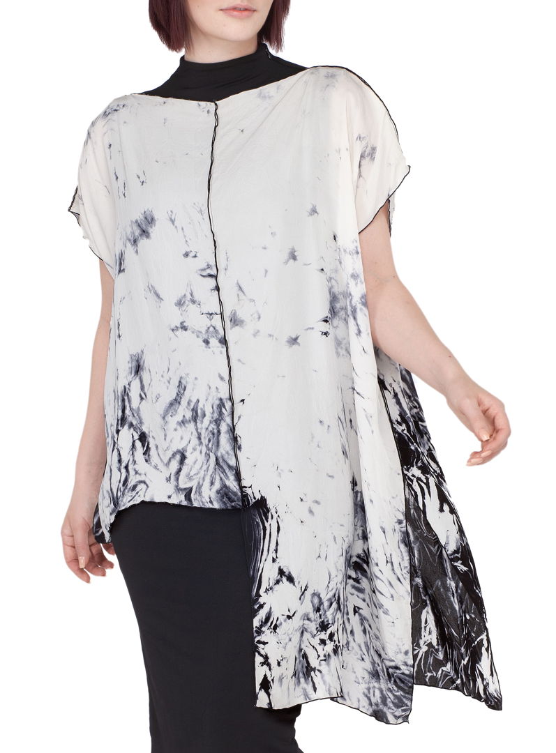 Georgette Crepe Silk Hand-Dyed Shape-Resist Techniques Hand-Sewn