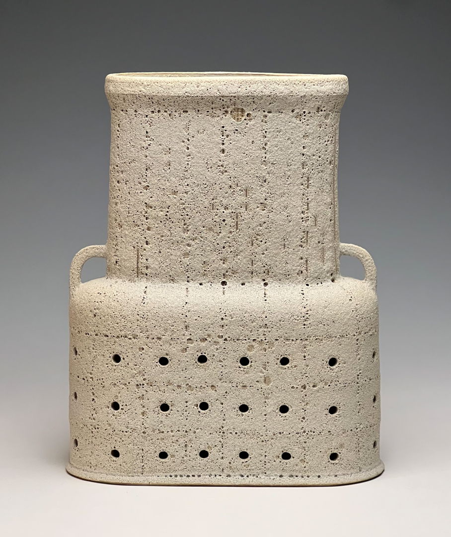Slab built stoneware clay with porous finish
