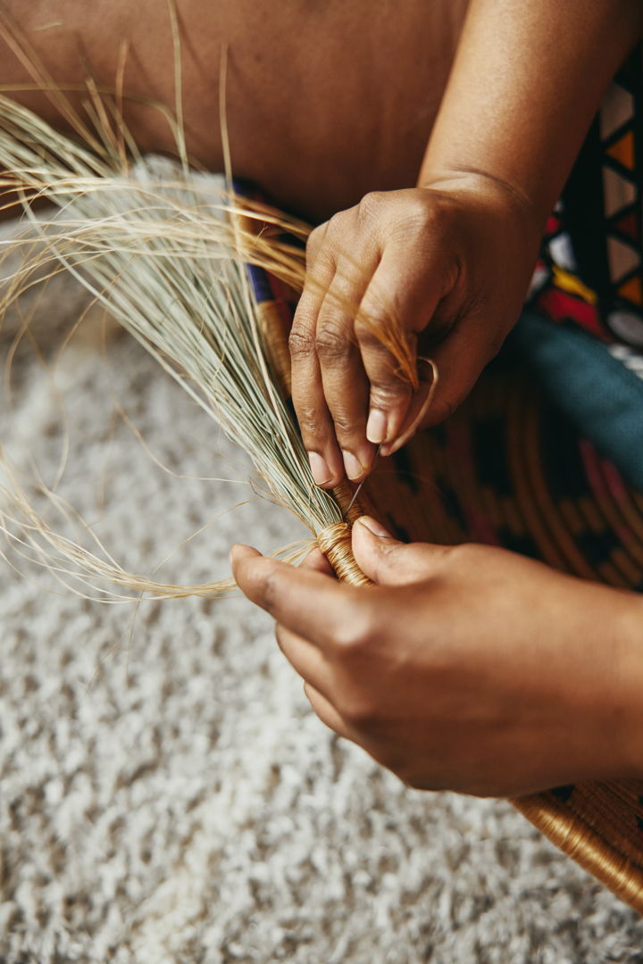 Handwoven wall hanging/fruit basket