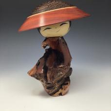 Kokeshi to greet you home. Made from Manzanita burl  tulip poplar  Bloodwood  Maple and Wenge.