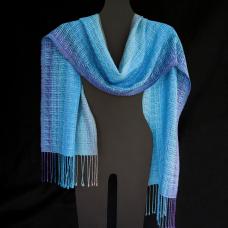 Handwoven wrap. The lightest breeze to feel pass by -- or get to wrap around you. Handwoven  AtwaterBronson lace  Tencel (eucalyptus-based eco-friendly yarn).