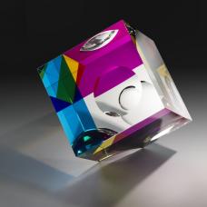 Optical glass that has been cold-worked: a centuries old Bohemian technique using no heat  but rather room temperature glass is shaped using water and abrasives in conjunction with lapidary tools. The techniques involved are cutting  grinding  polishing  laminating and coloring.