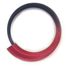 Pleated nylon torque neck ring. Hand dyed 3D printed nylon