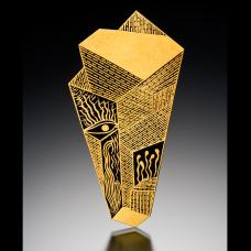 PoMok Sang Guem(Damascen 24K inlaid on Steel) Brooch