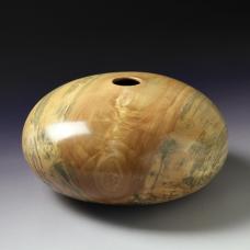 Paper birch wood decorative hollow form made from a crotch section of the tree.