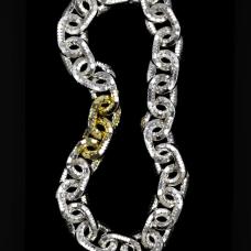 Hollow Structure Link Necklace Sterling silver  18k gold