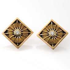 Earrings - hand woven  hand fabricated  18k &amp;amp; 22k gold  sterling silver  diamonds.