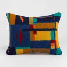 HANDWOVEN PILLOWCASE SIGNED WITH FOUR DOTS.