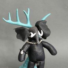 polymer clay  leather  cowry shell  glass beads