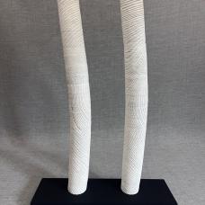 White oak bent hollow tubes  sand blasted and whitewashed on black 4.0 base