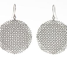 fabrication  steel mesh  sterling silver ear loop