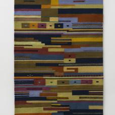 HAND WOVEN RUG/TAPESTRY IN A FOOT PEDAL LOOM. WOOL  NATURAL DYES USED TO CREATE THIS MOTIF.