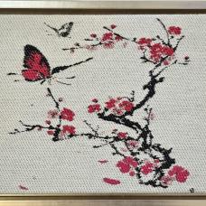 woven image of butterfly branch