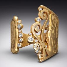 gold cuff bracelet with stones
