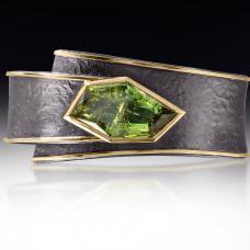 cuff with green stone