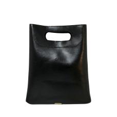 rectangular black leather purse