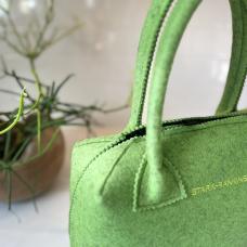 green felt purse