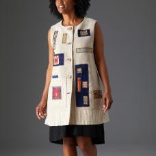 long vest with embroidery embellishment