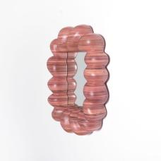 Nerikomi wood  hand dyed pink  mirror