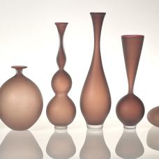 Blown Glass vessels  etched.