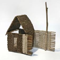 Locally gathered Akebia vines. The browns are all natural colors  the off white is the same material but the bark has been stripped