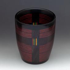 Homage to Chief Joseph inspired by Native American artworks. Ebony and dyed Maple veneer